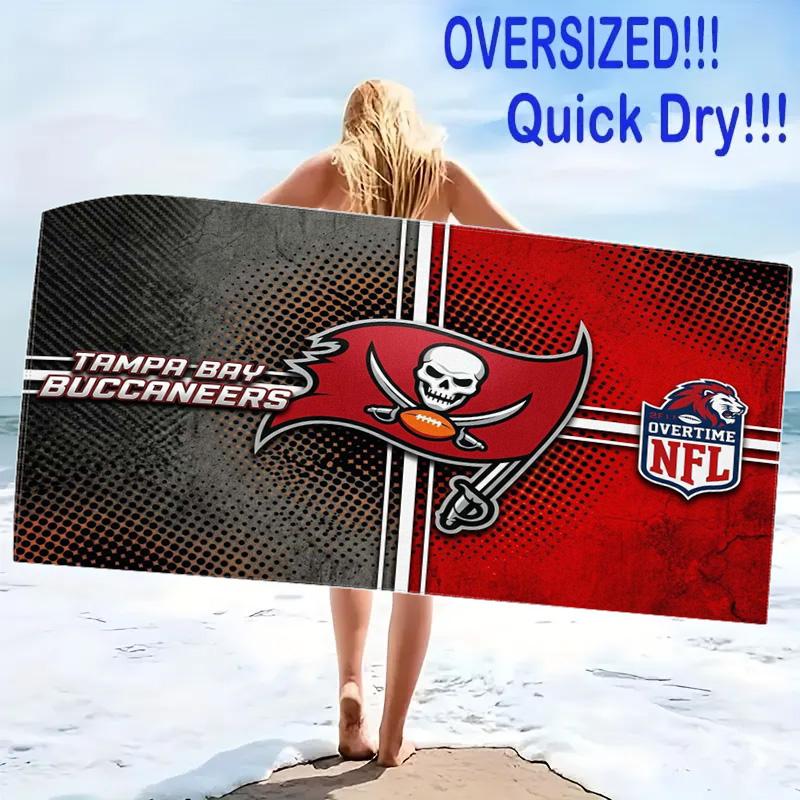 Tampa Bay Buccaneers Print Beach Towel, Large Soft Quick Dry Towel for Beach Camping Swimming