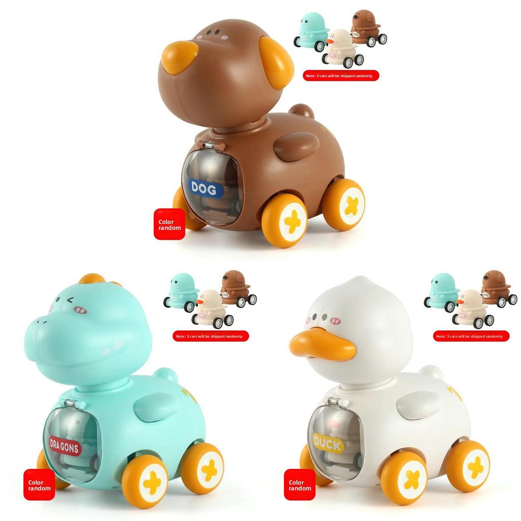 Childrens Dog Duck Dinosaur Inertia Toy Car With Ejector And Sliding Action For Developmental Play
