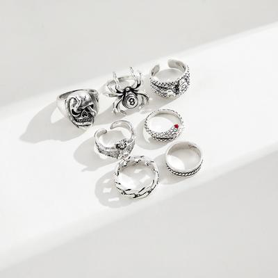 7 Teile/satz Punk Schlange Ringe Für Frauen Gothic Spinne Männer Schmuck Geschenk Zubehör