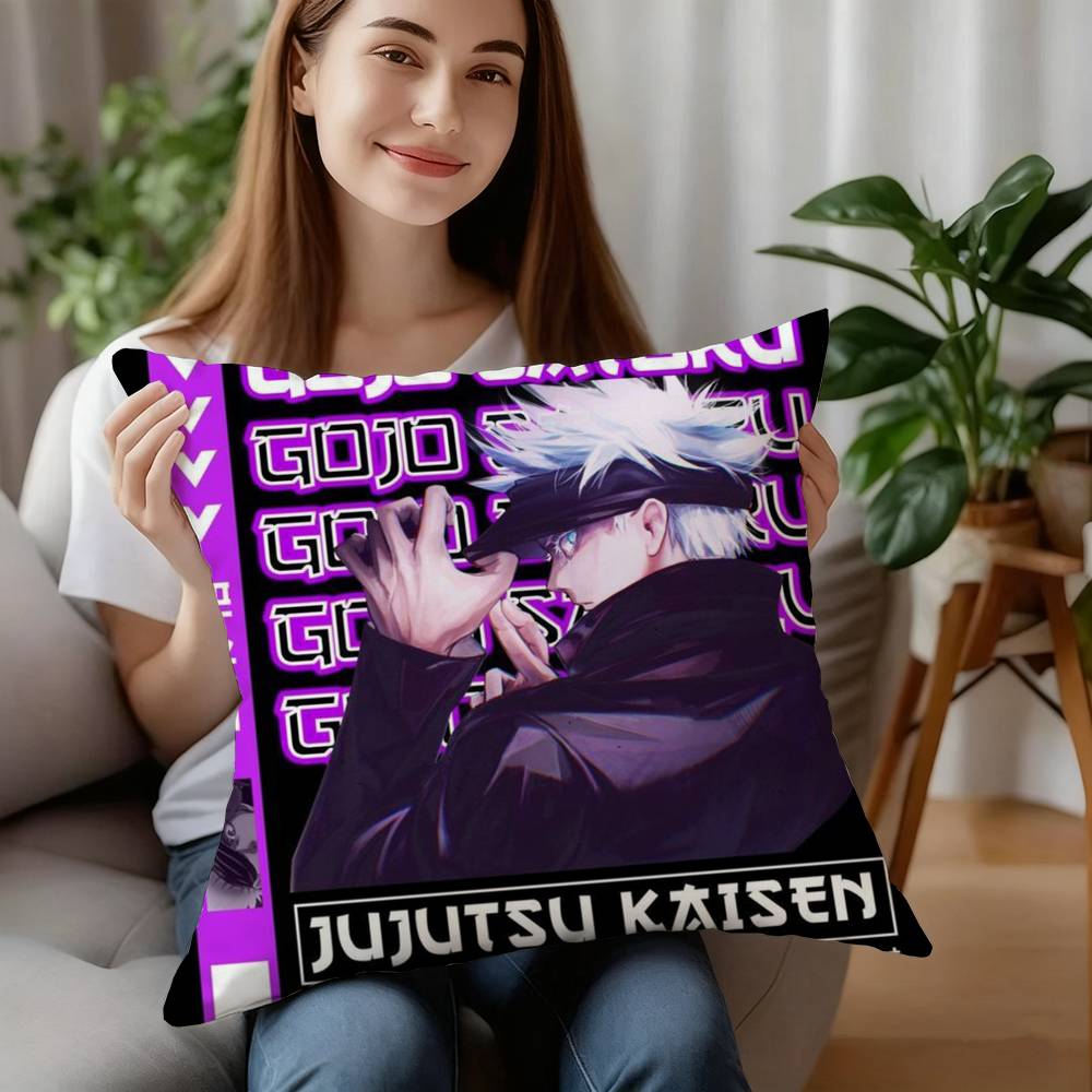 J-Jujutsu Kaisen Gojo Satoru Pillow Case Short Plush Sofa Decorative Gift Home Double-sided Printing Cushion