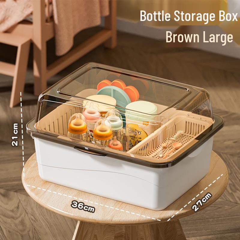 Cutlery & Bottle Drying Rack with Dustproof Lid for Baby Utensils