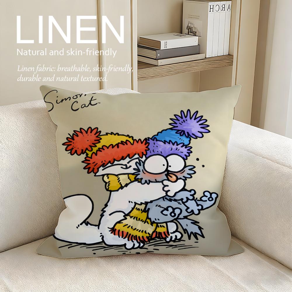 Cute Simons Cat Cushion Cover Pillowcase Set Pcs X X Breathable Washable Sofa Cushion Cover