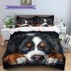Black Bernese Mountain Dog Pattern Bedding Home Decoration Birthday Gift (1 * duvet cover + 2 * pillowcase, without core)