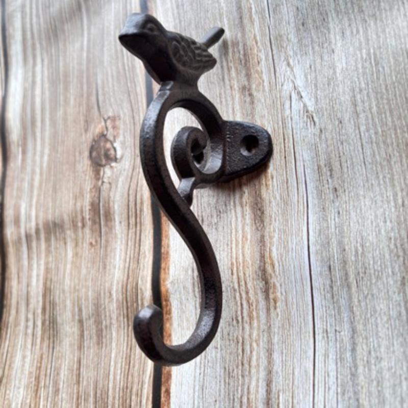 Vintage Cast Iron Wall Hook Heavy Duty Wall Mounted Hanging Hooks Rustic Decorative For Entryway Garden Home Decoration