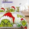 1 ST Grinch patroon Beddengoed Dekbed Set Dekbedovertrek Kussensloop Huisdecoratie Verjaardagscadeau (1 dekbedovertrek + 2 kussenslopen, zonder binnenkussen)