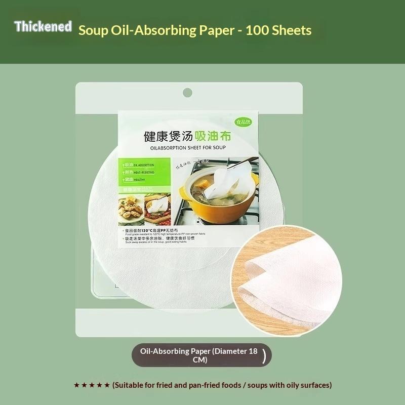 Healthy Diet Oil Absorbing Sheets Disposable Food Safe Oil Filter Papers 30/50/100Pcs for Kitchen Soup Stew Cooking