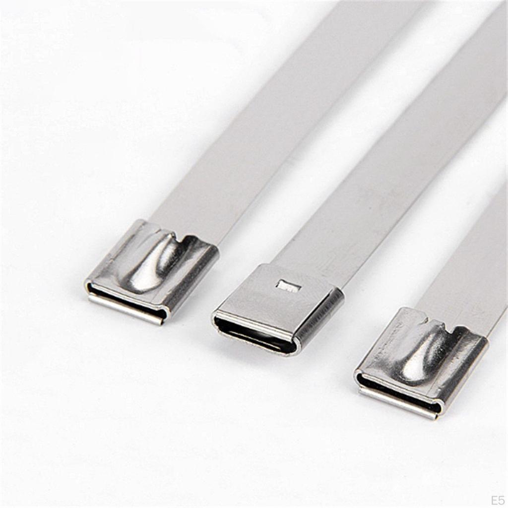 100 4 Stainless Steel Cable Ties Self Locking Zip for Home Garage Workshop