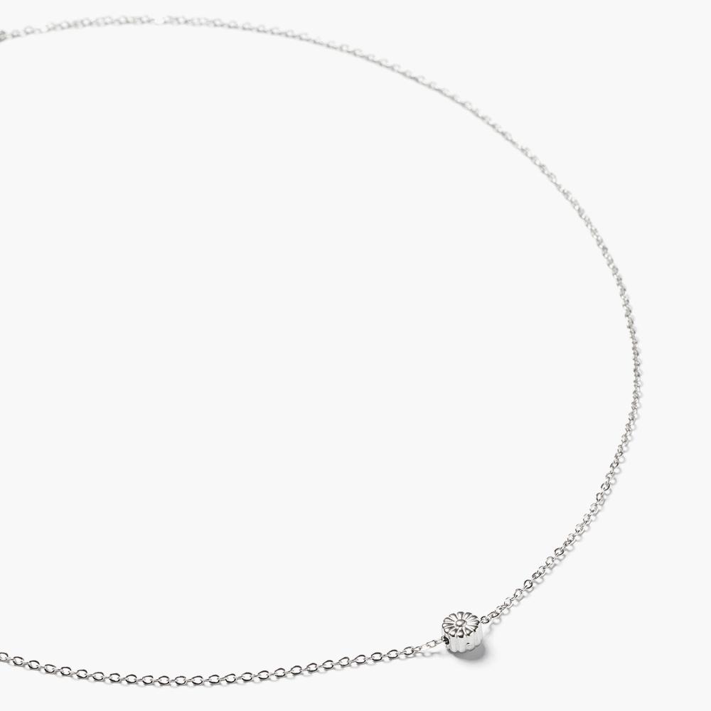 Jbans Classic Chrysanthemum Pendant Slim Chain Necklace (C2503-An945_Sv)