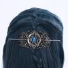 Gothic Style Pentagram Gemstone Hairpin Vintage Silver Decoration Hollowed Out Pattern Hairpin Dark Themed Boutique Headwear