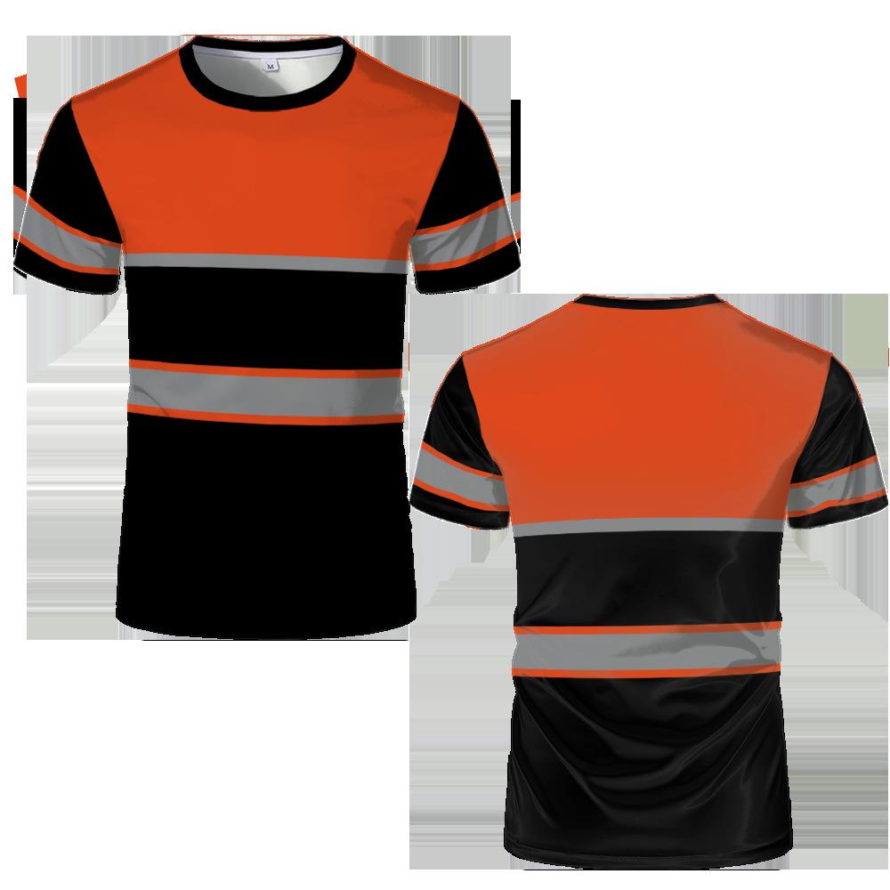 T-shirt da Lavoro di Sicurezza 3D in Cotone da Uomo - Traspirante, Assorbente il Sudore, Comoda a Maniche Corte, Uniforme Sportiva