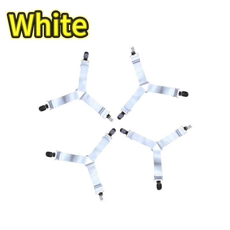

4Pcs/lot Bed Sheet Fasteners Holder Gadgets for Bed Sheet Organizer Mattress Cover Clip for Home Elastic Straps Adjustable Clips 1bag(4pcs) білий