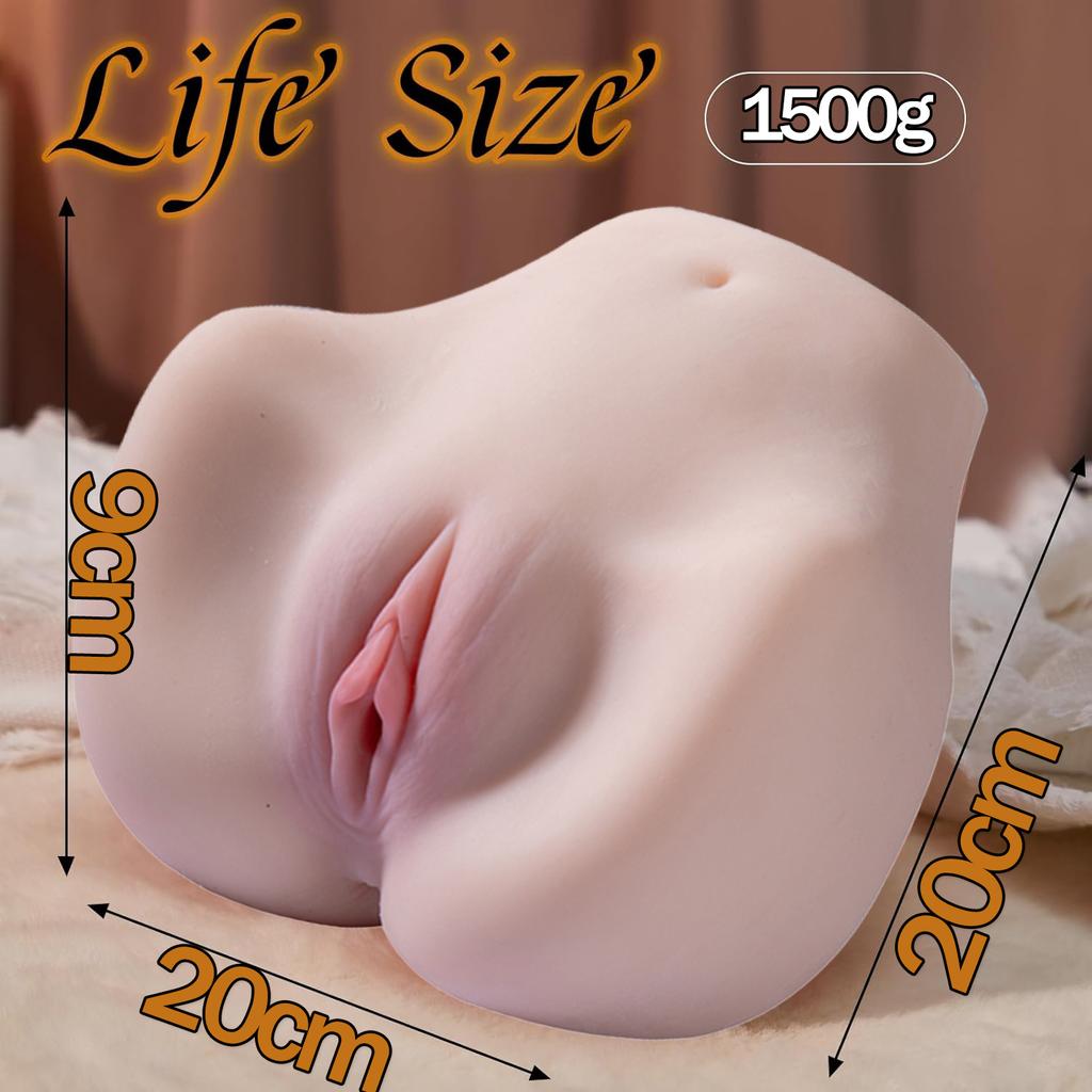 Realistic Male Masturbator with Virgin Vagina and Posterior, Life Size Pussy Ass Masturbator for Male Masturbation Sex Toys