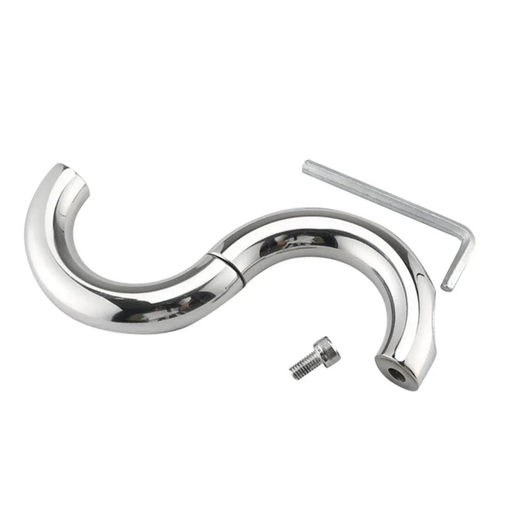 50mm Male Chastity Cage Metal Cock Ring Screw Scrotum Restraint Ring Sex Tool for Men Delay Ejaculation Penis Stretcher Sex Toys