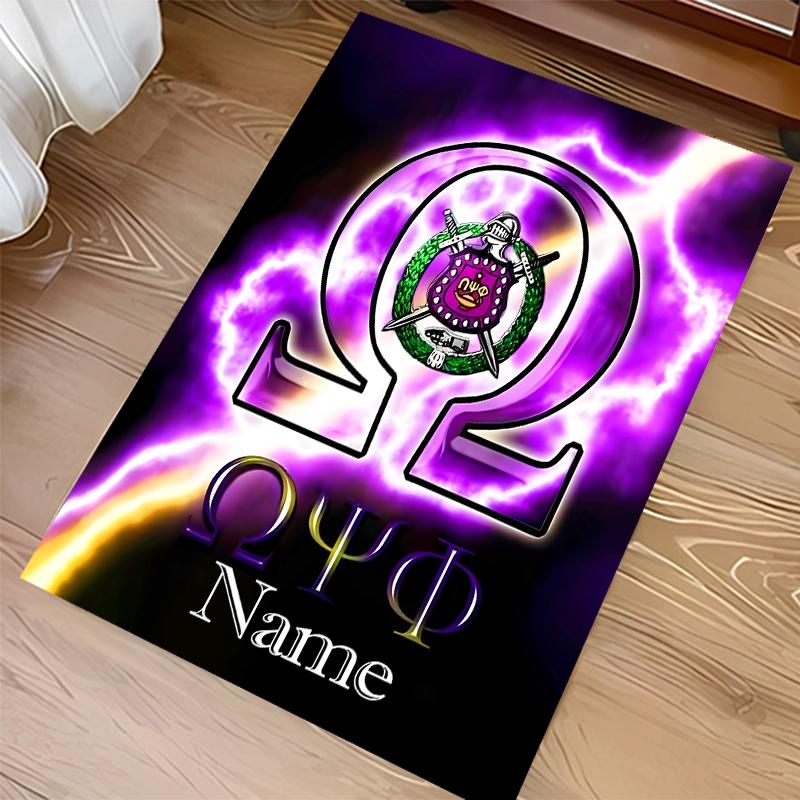 Custom personalization Omega Psi Phi Print Area Rug - Soft, Washable Non-Slip Indoor Mat,Living Room,Home&Office Decorative Rug