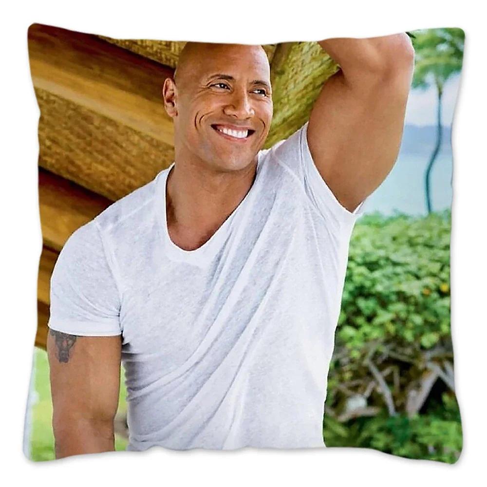 The Rock Face Dwayne Cushion Cover For Sofa Home Decorative American Actor Johnson Throw Pillow Cover Soft Velvet Pillowcase
