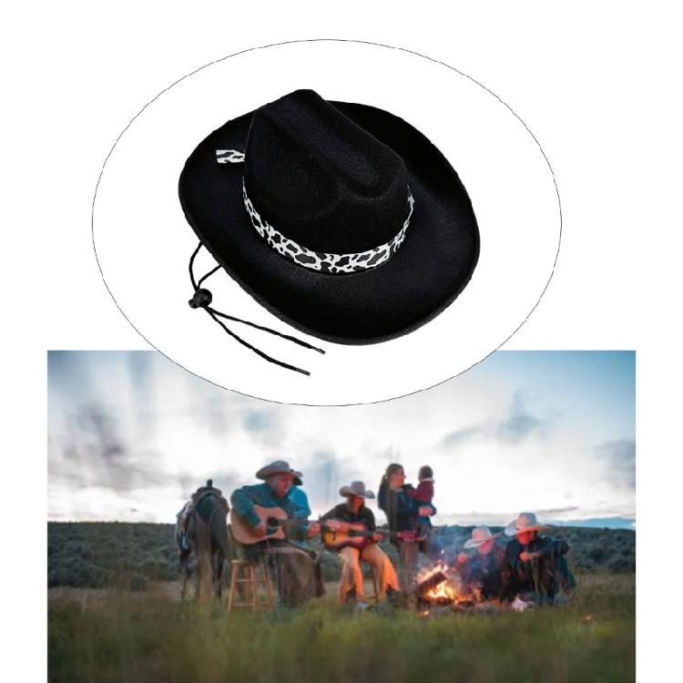 Trendy Cow Embellished Cowboy Hats For Youth Soft Multiple Color Size Photo Props