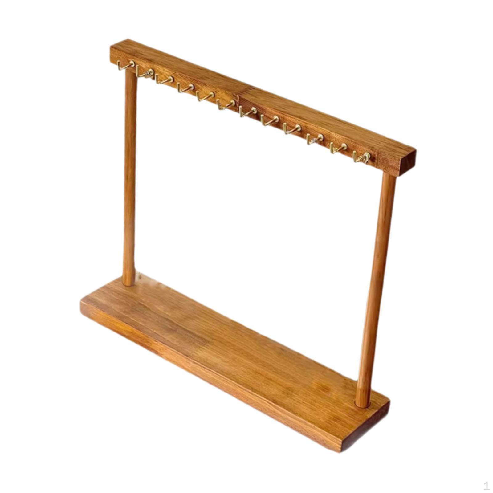 

Decorative Wooden Jewelry Organizer, Simple Tabletop Necklace Holder, Stand for Girls And коричневый