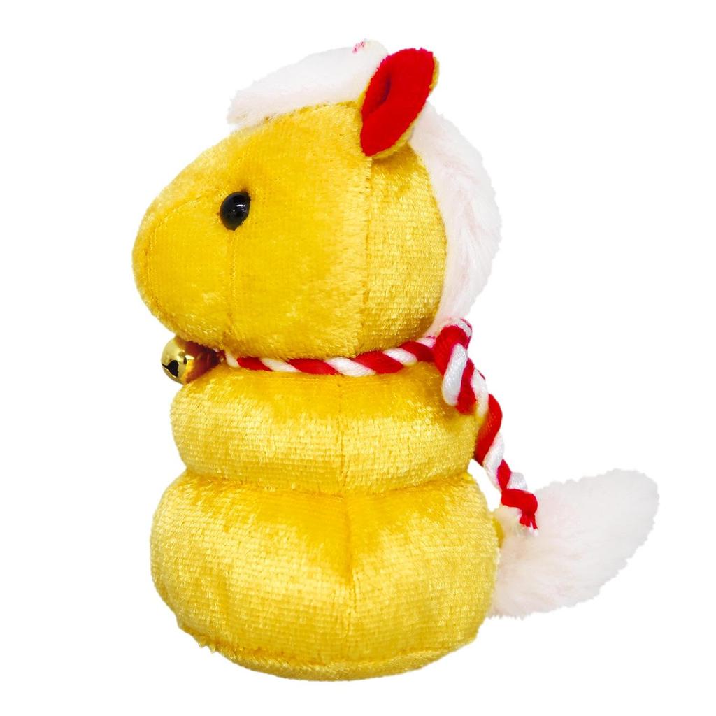 Sanei Boeki 2026 Dierenriem Paard Mochi (Goud) Pluche Speelgoed, B7 x D6,5 x H10cm