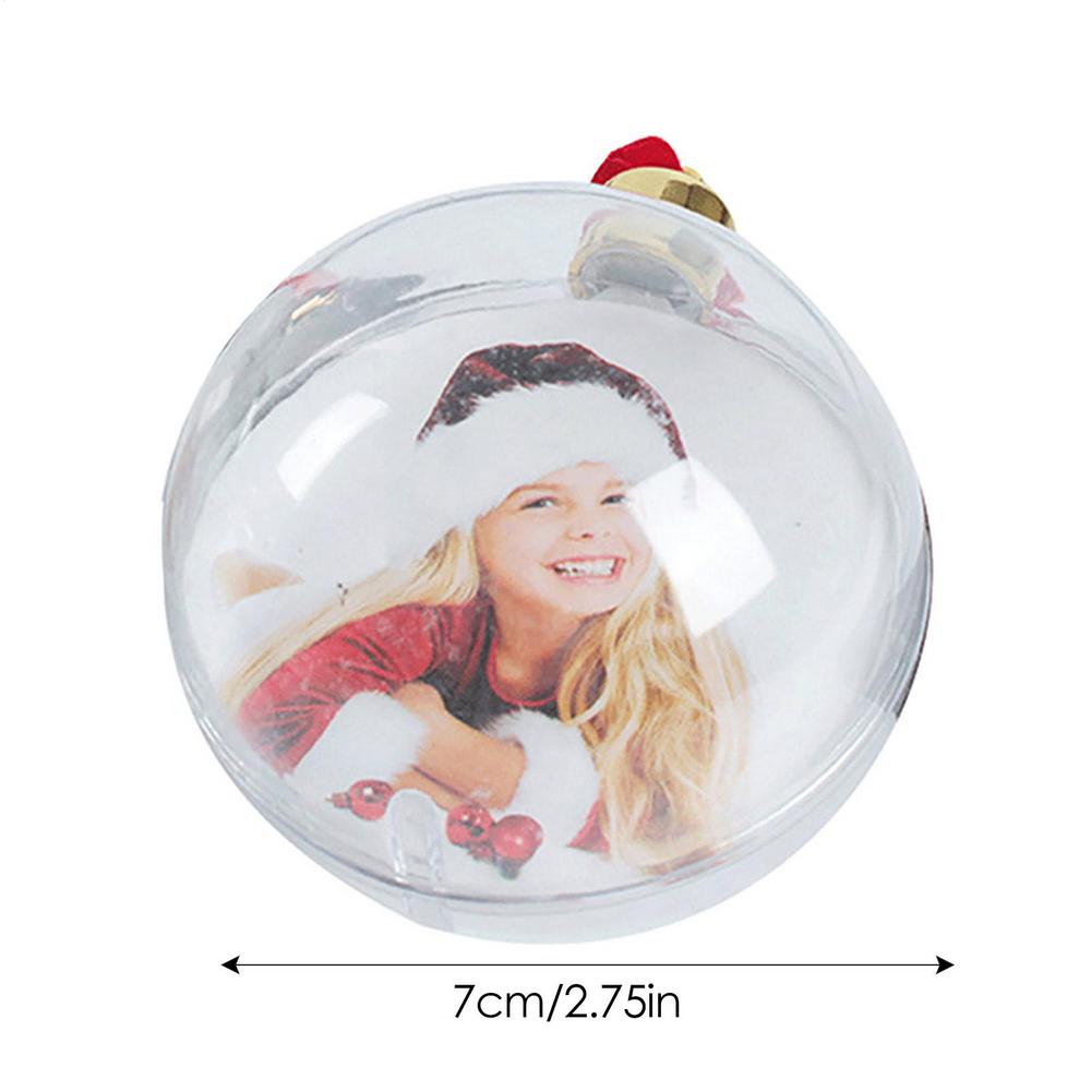 Christmas Photo Ball Ornaments Holiday DIY Photo Frames Xmas Tree Hanging Ornaments Party Props for Gift Festival Decoration