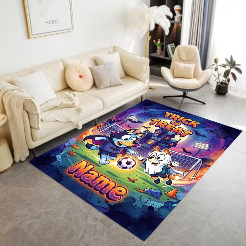 Halloween Night Adventure Customized Name Floor Rug Office Rug Suitable for Game Room Dormitory Dining Room Bedrooms Anti-slip Rug Decorate Offices