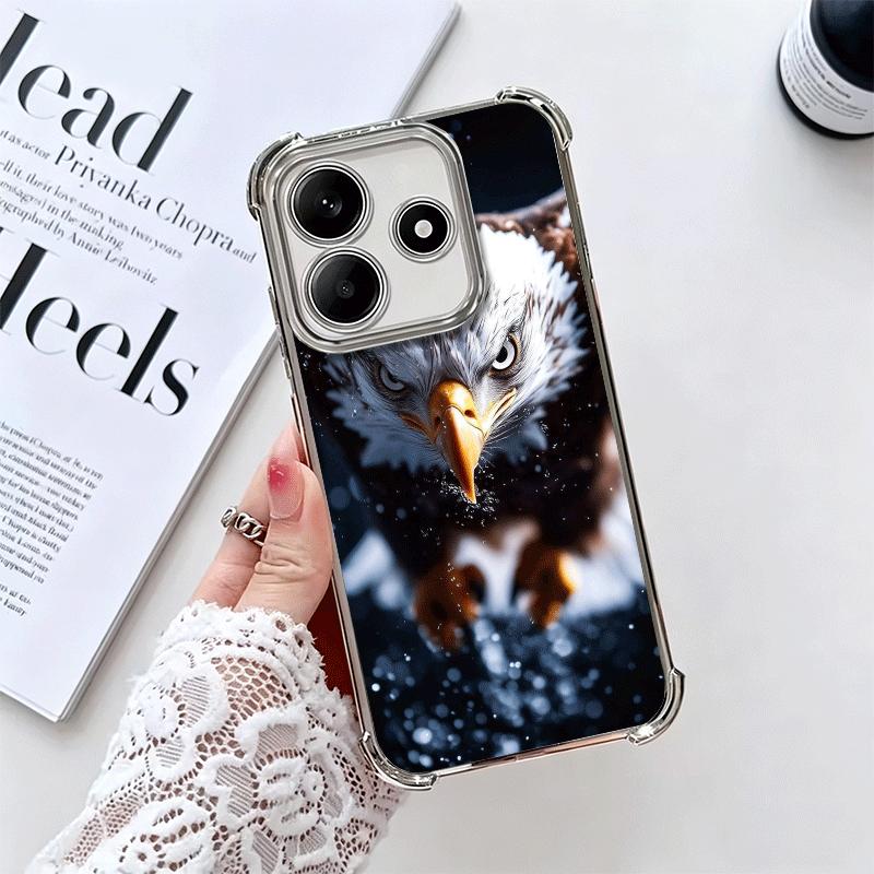 Bald Eagle Cool Plating Phone Case For Xiaomi Redmi Note 14 15 Pro Plus 13 12 11 11S 11T 10 9S 9 5G Anti-Fall Airabag Cover