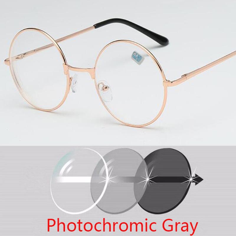 Round Glasses Woman Men Glasses Retro Myopia Optical Metal Frames Clear Lens Black Silver Gold Eyeglasses -1.0 -1.5 -2.0 To -4.0