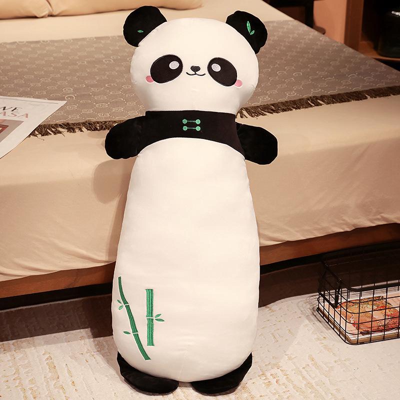 

Panda long throw pillow plush toy zoo black and white panda doll schoolgirl sleeping soothing rag doll 70cm（0.55kg）