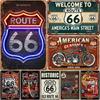High Definition Tin Sign Vintage Route 66 Retro Metal Wall Art Decor Set for Man Cave Garage Bar Pub Auto Enthusiast Room