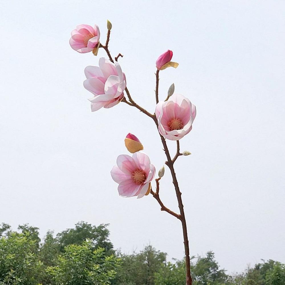 78cm Artificial Magnolia Branches Real Touch Fake Flower  Wedding Party Decor