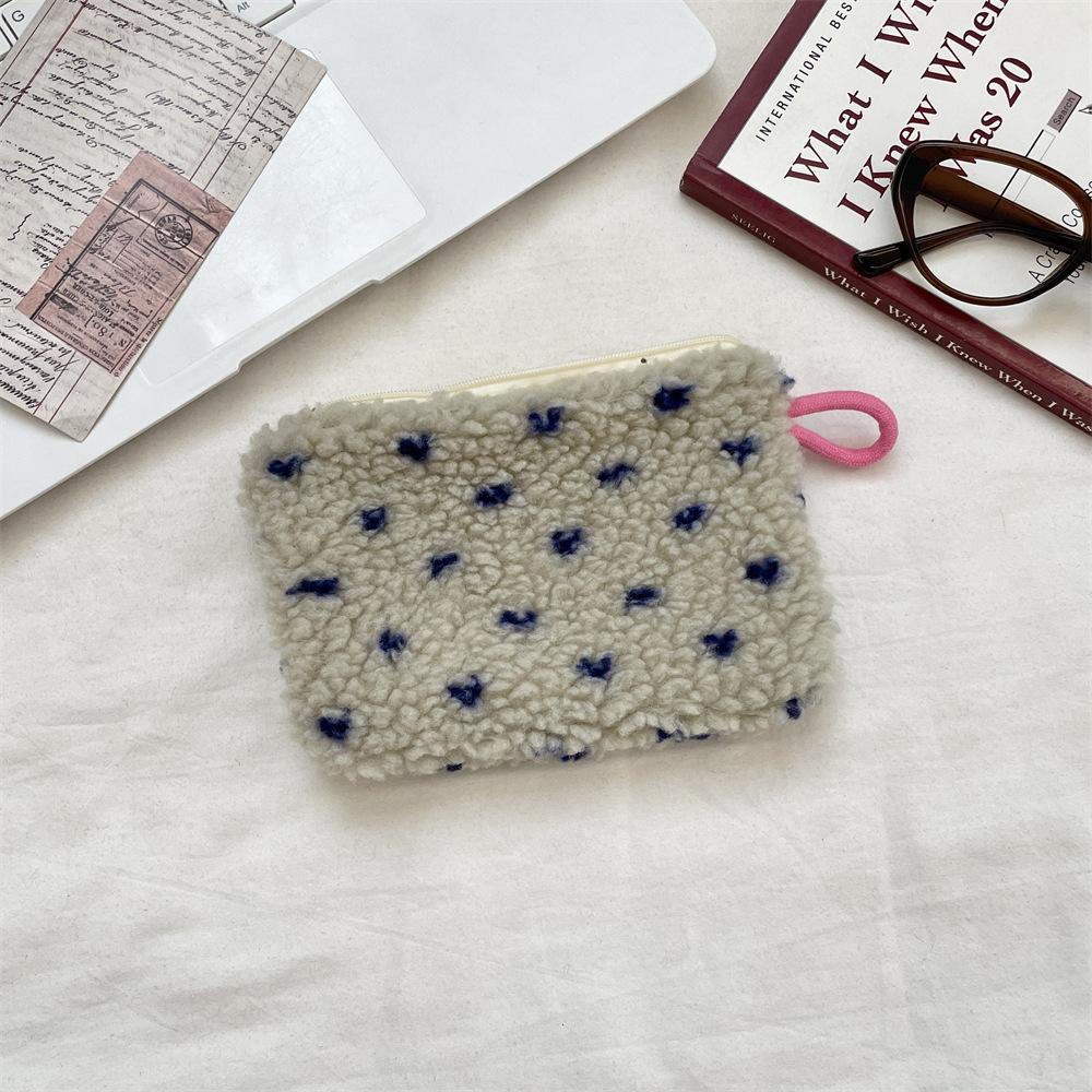 Small Retro Cosmetic Bag Lipstick Key Card Data Cable Storage Pouch Travel Organizer Wallet Makeup Bag Coin Purse