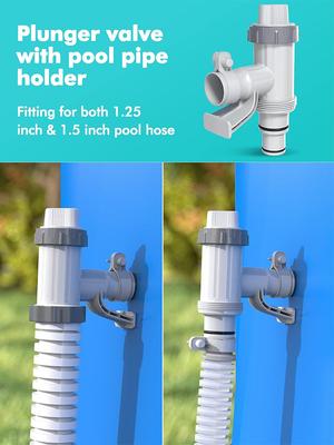 Durable PVC Pool Filter Pump Adapter 32mm Pool On/Off Plunger Valve Leak Proof Replacement Parts for Outdoor Pool Accessories