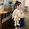 Girls Flower Sweater Cardigan Spring and Autumn Children Fashion Knitwear