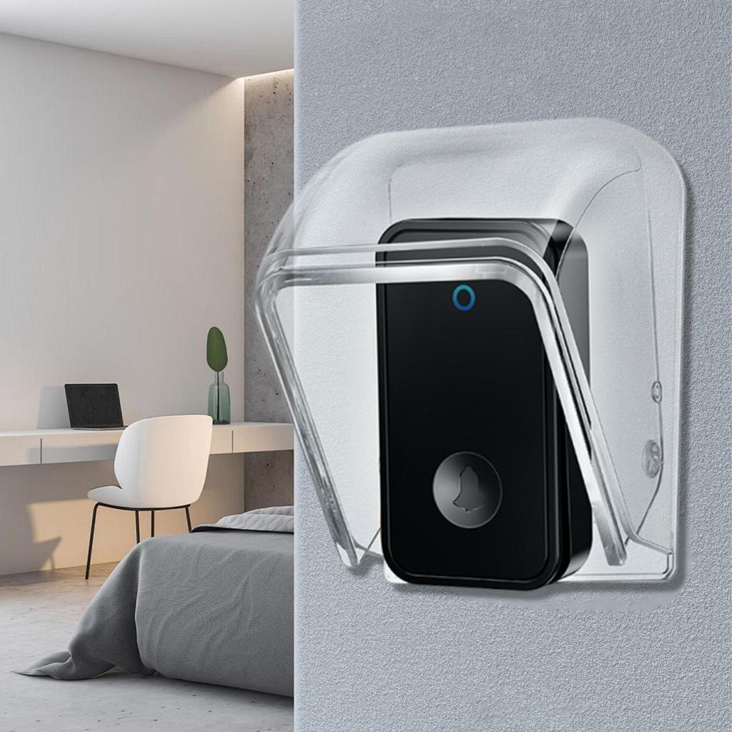 Ring Doorbell Cover Steel Doorbell Weather-Blocking Protective Cover Anti-Glare Clear Doorbell Rain Cover for Home Keypad Card