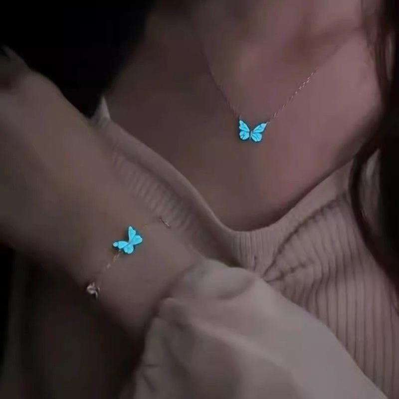 Zářivý motýlí náhrdelník a náramek Elegantní šperky Dárková sada Pro ni K narozeninám Výročí Dárek