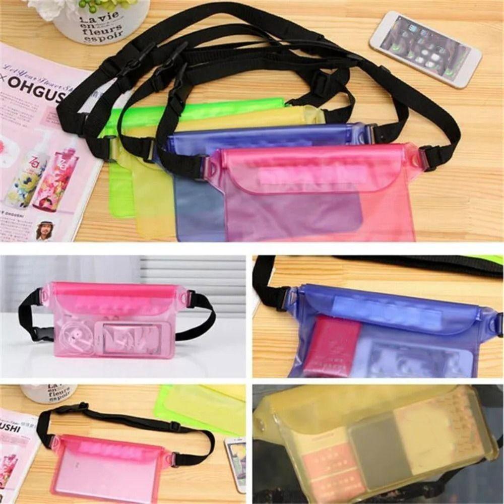 Transparent Waterproof Phone Bag Folding Swimming Storage Bag Waist Waterproof Bag  Outdoor Sports