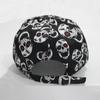 Skull Print Black Baseball Cap Women's Y2K Vintage Sun Hat Men Unisex Dad Hats