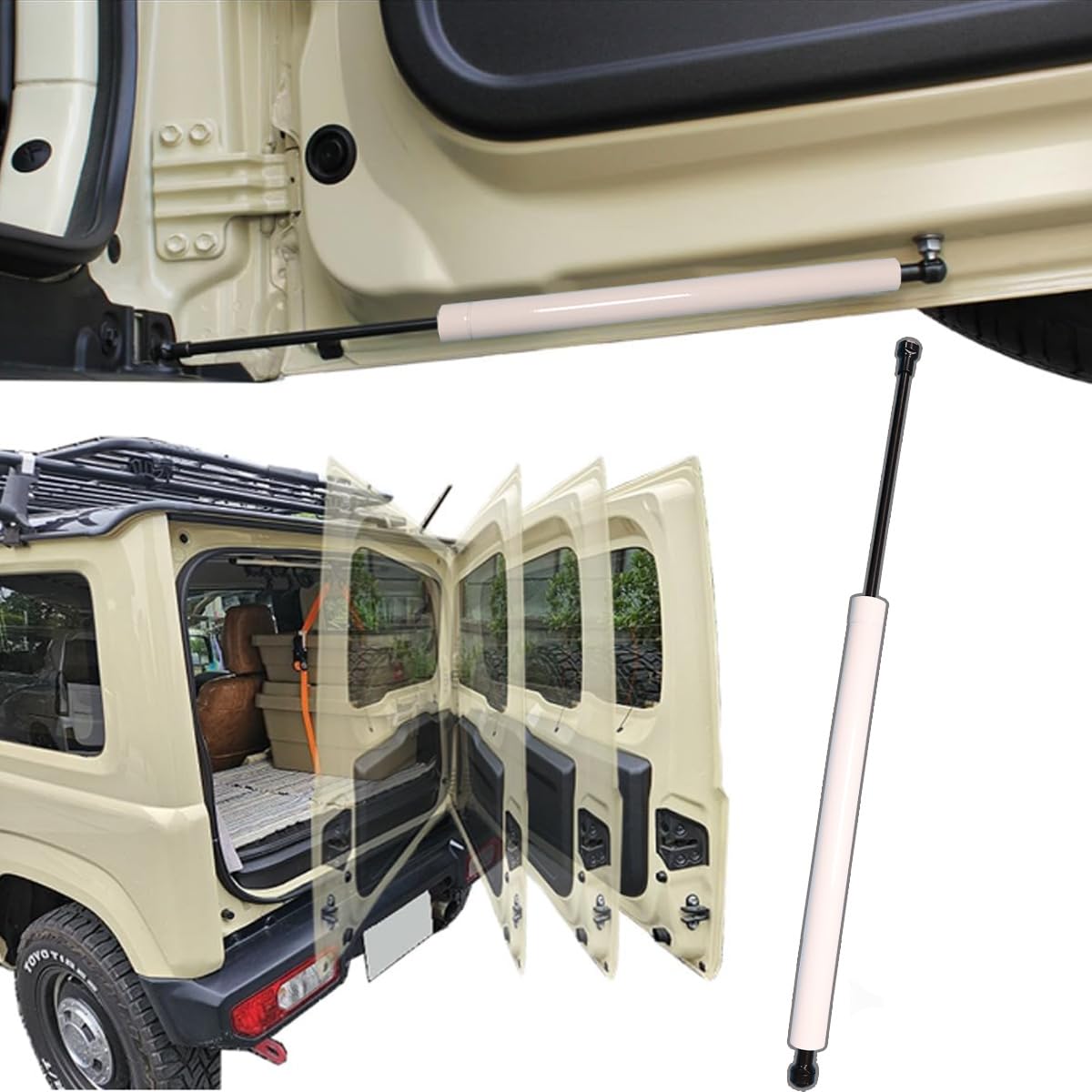 

Temiry Rear Door Damper for New Jimny Free Hydraulic Rear Gate Damper with Stepless Vehicle Inspection Genuine Jimny JB64 Jimny Door White JB64/JB74W,