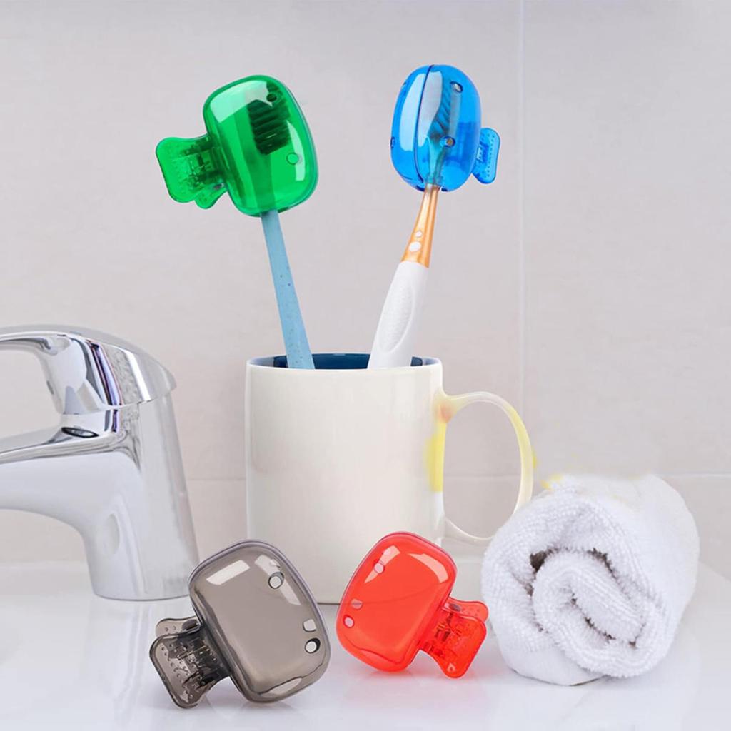 5PCS Portable Toothbrush Head Covers Toothbrush Protector Cap Brush Pod Case Protective ABS Clip Household Travel Supplies