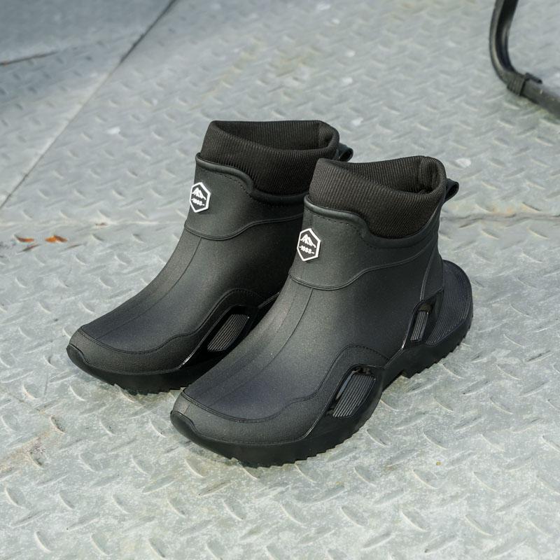 Winter Warm Men's Waterproof Shoes Women's Short Rain Boots Plus Velvet Couple Rain Boots