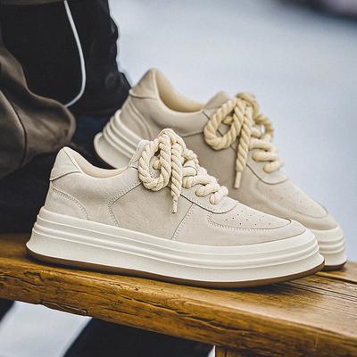 3193 Board Schuhe Herren Sommer atmungsaktiv Schweinsleder dicksohlige Workwear Herrenschuhe Retro Dreadlocks vielseitige Sport- und Freizeitschuhe