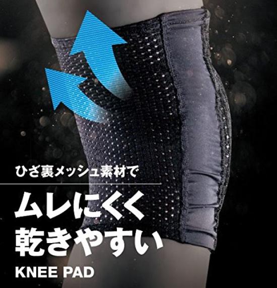 Asics VB Knee Pad Volleyball Size L Size (Mesh) Supporter, 1-Pack, XWP076, Unisex, Black/White, (Japan L)