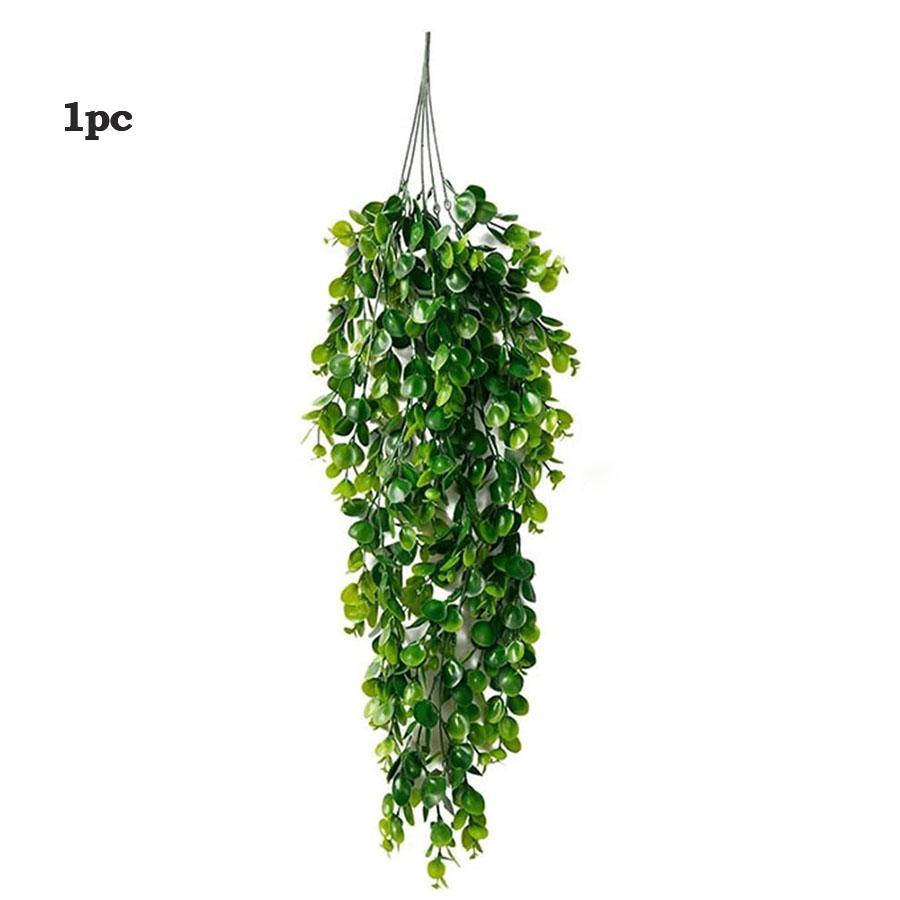 

Искусственный 5Forks Rattan Eucalyptus Wall Hanging Simulation Greenery Поддельные подвесные растения Vine Diy Home Outdoor Decor Plant 30in