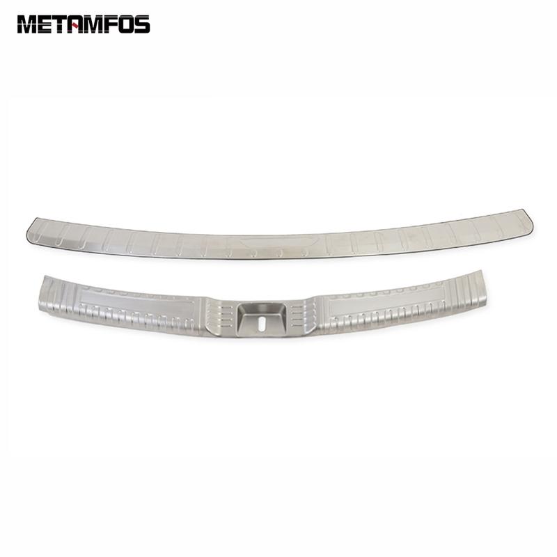 For Honda CR-V CRV 2017-  Inner+Exterior Rear Trunk Bumper Foot Plate Tailgate Door Sill Scuff Guard Plate Accessories