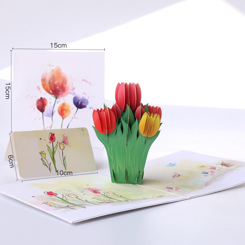 3D Pop-up Greeting Card for Mother's & Women's Day - Creative Paper Carving Thank You & Blessing Card