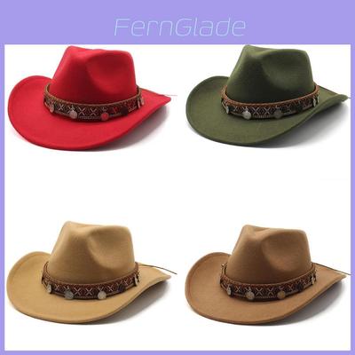 Western Cowboy Wool Felt Fedora Hat With Sun Protection For Men And Women