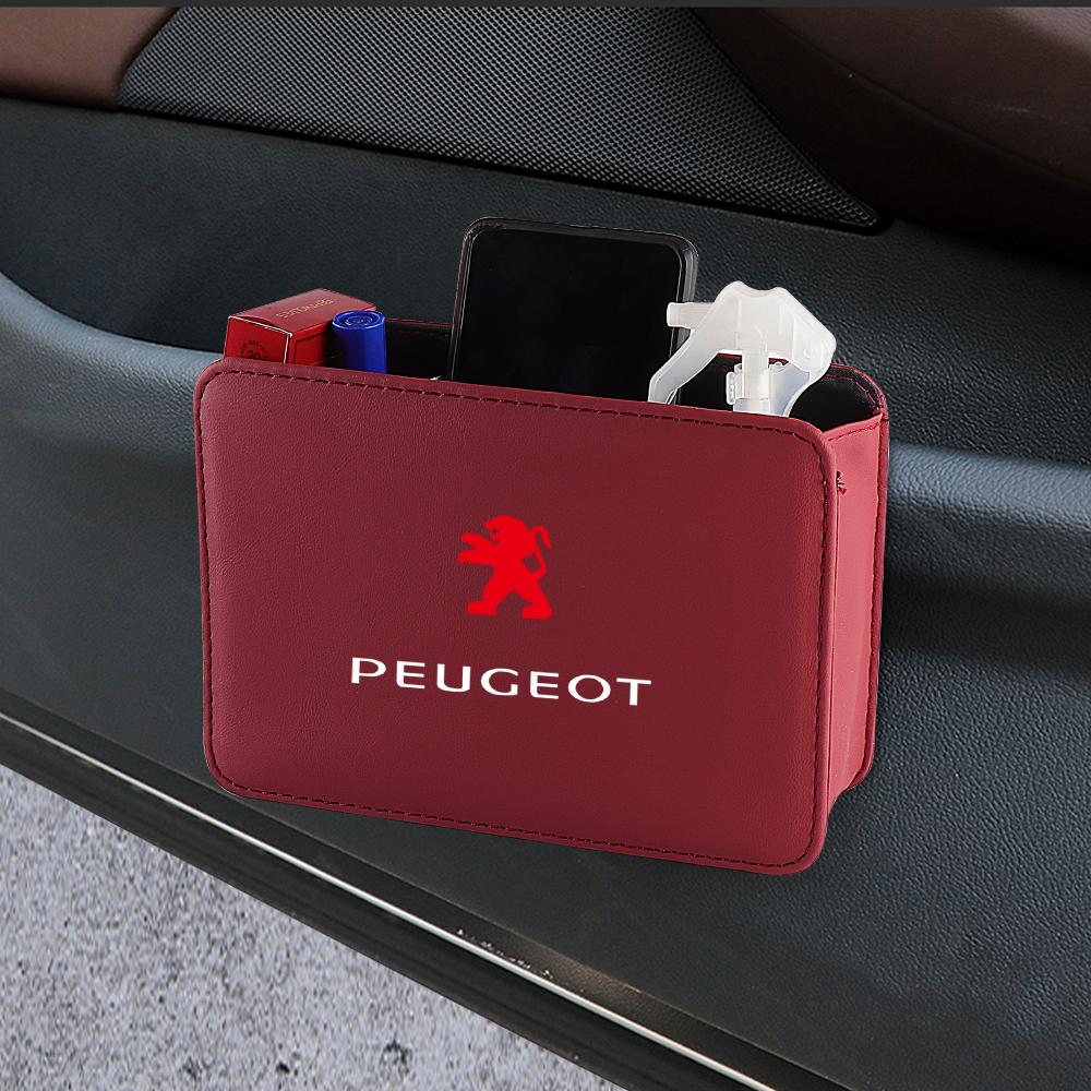 Leather Car Door Storage Box Under Seat Back Trash Bag Interior Organizer For PEUGEOT 206 a 307 308 3008 207 208 407 508 2008 5008
