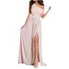 New, Slanted Shoulder Dress Temperament Sleeveless Sexy Split-ended Long Dress Women