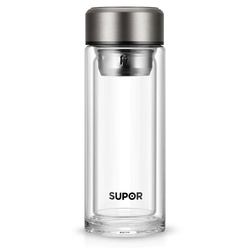 Supor 280ml Double-Layer Glass Tea Cup with Filter