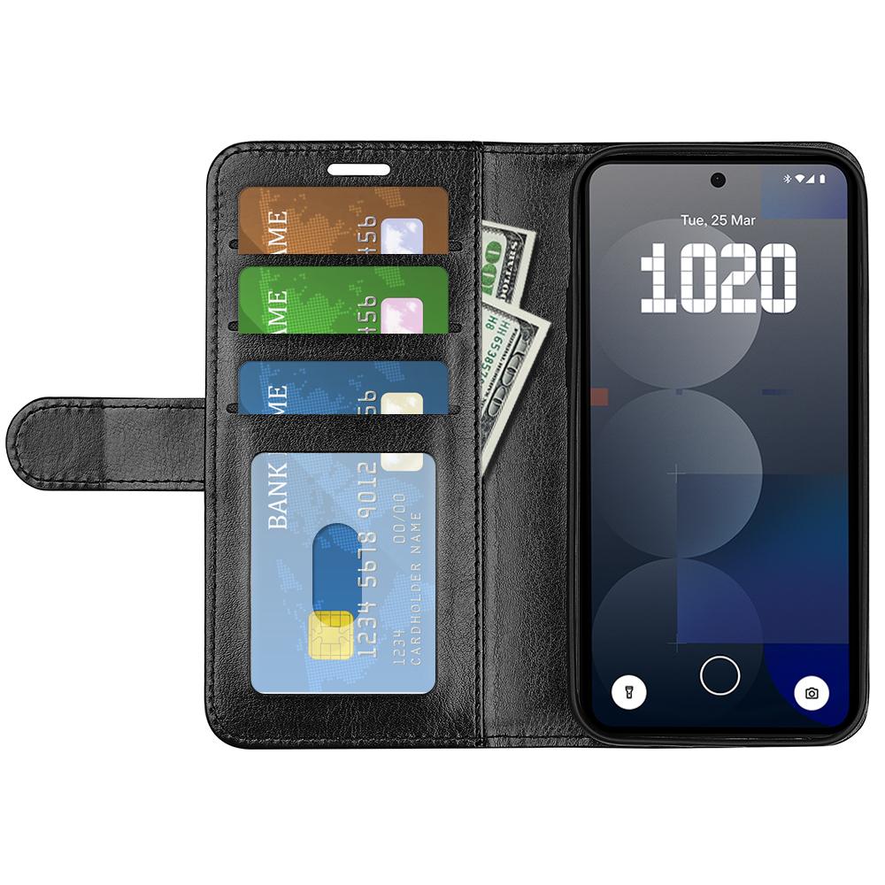 

For Nothing Phone (3a) Pro Case Crazy Horse Texture Stand Leather Phone Cover Brown