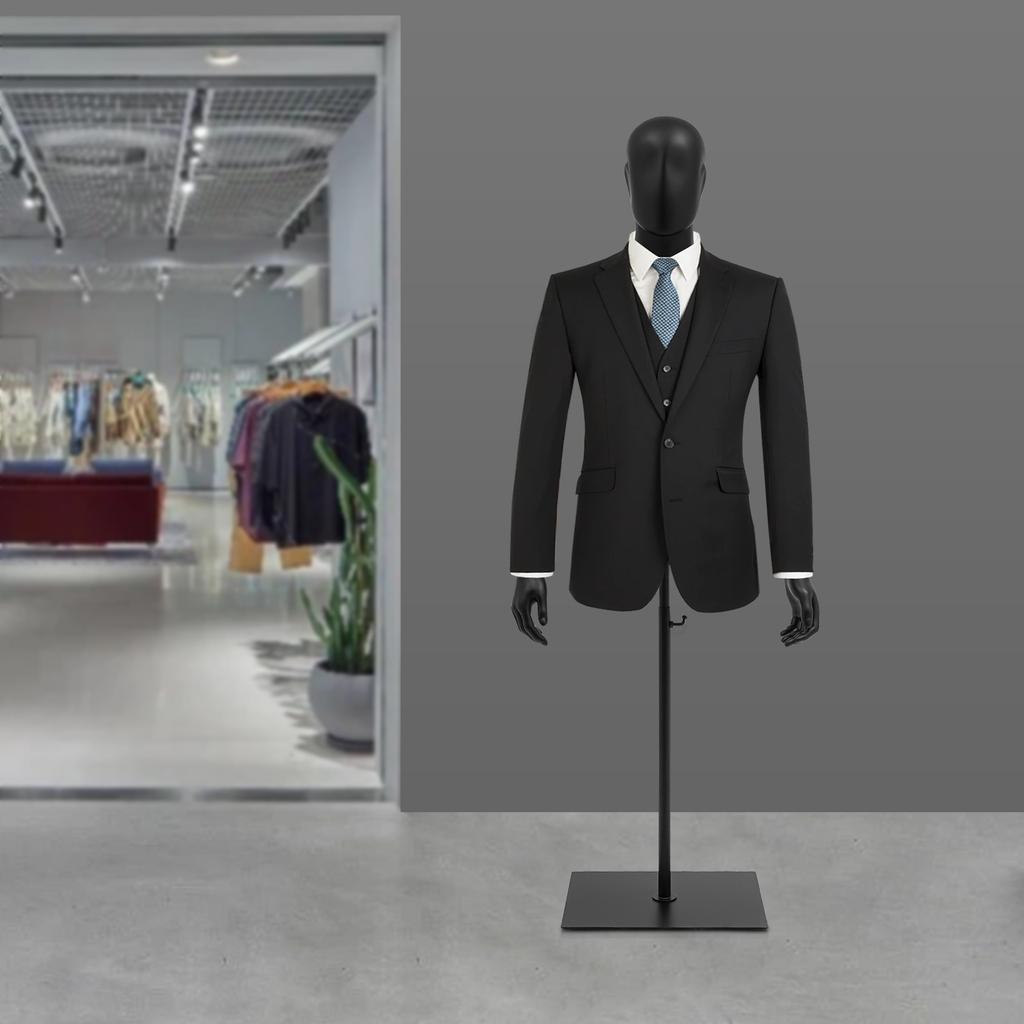 Professional Adjustable Male Dress Form Mannequin with Metal Stand - Floor Standing Display for Tailoring Fitting Sewing Design